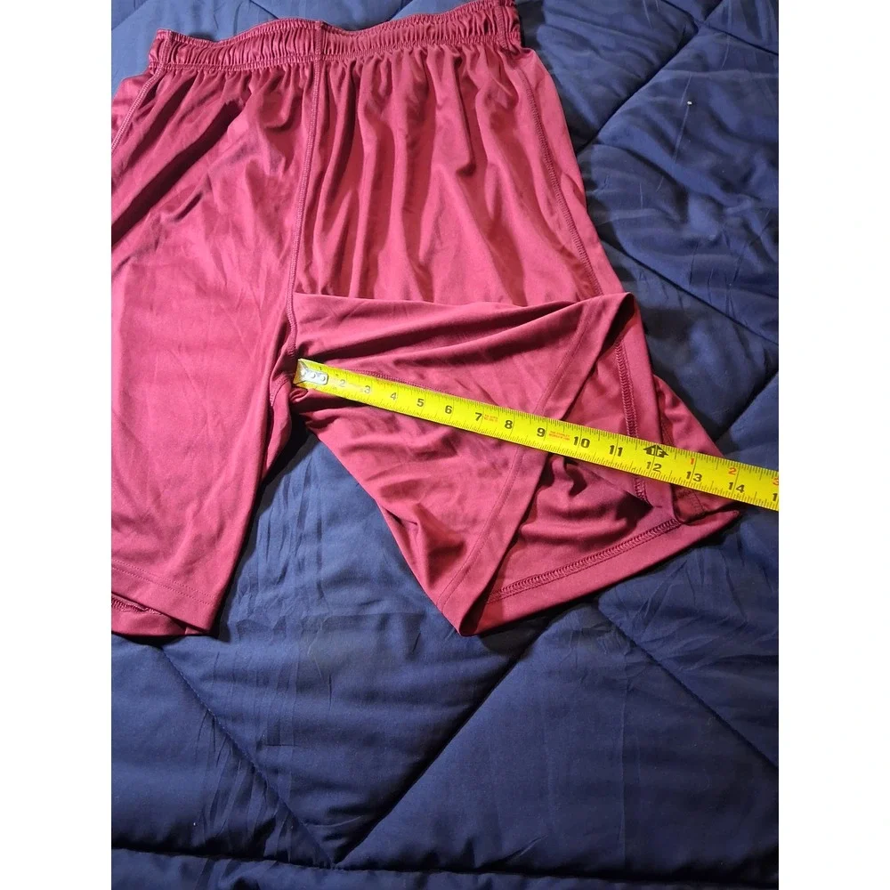 Nike Dri-FIT Mens Basketball Shorts XL Maroon Burgundy Gold Swoosh Athletic Gym